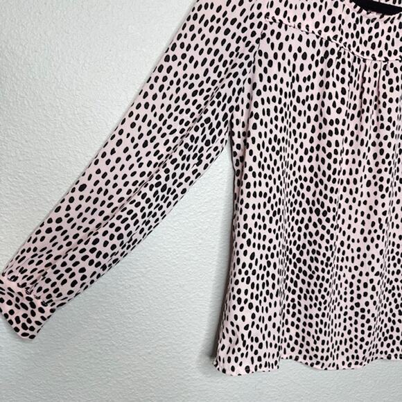 J. Crew Pink Dot Feminine Blouson Long Sleeve Blouse X-Small - Picture 4 of 12